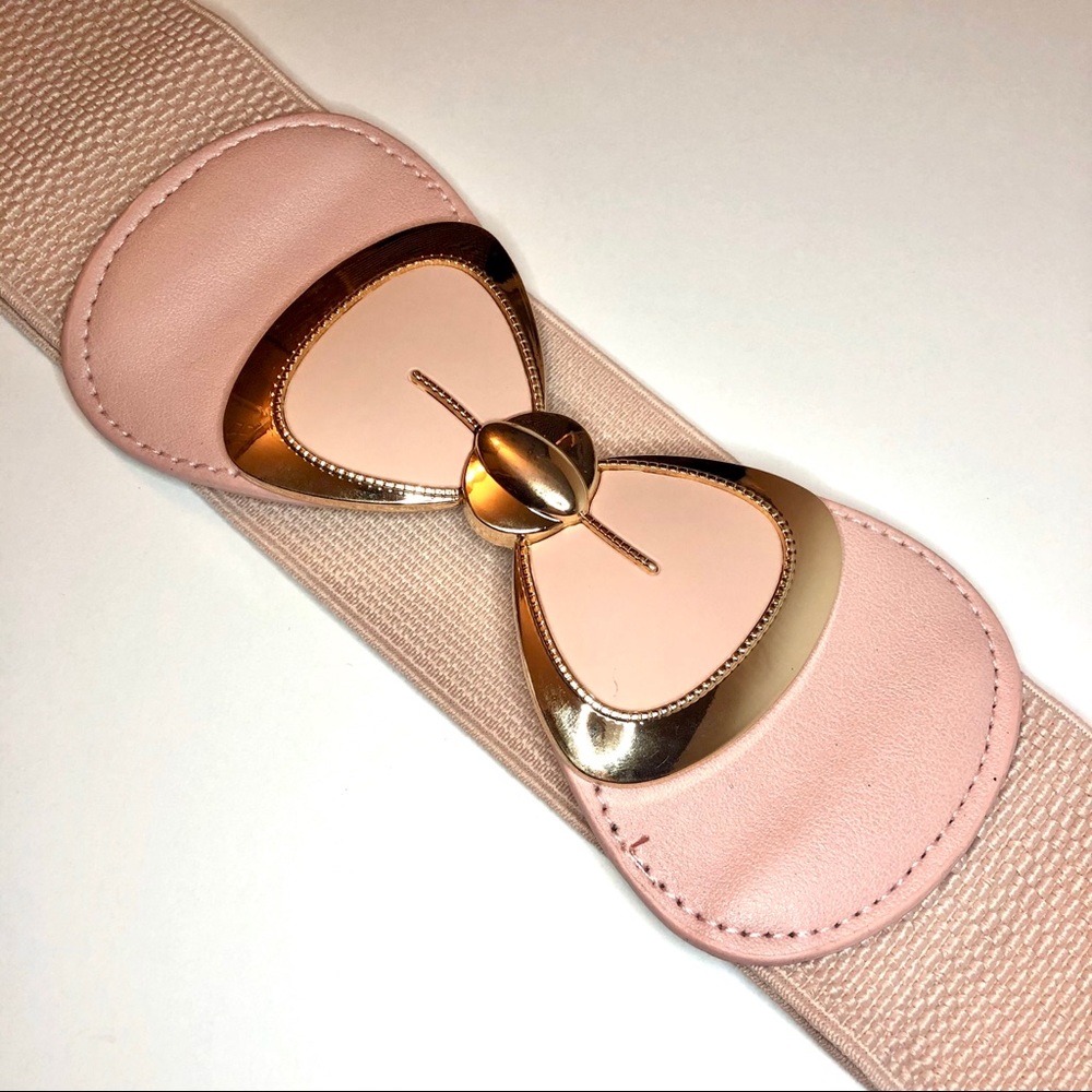 Elastic Belts with Bow Clasp pink brown gold - Picture 2 of 7